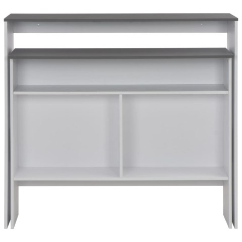 Stół barowy z 2 blatami, biało-szary, 130 x 40 x 120 cm Stół barowy z 2 blatami, biało-szary, 130 x 40 x 120 cm