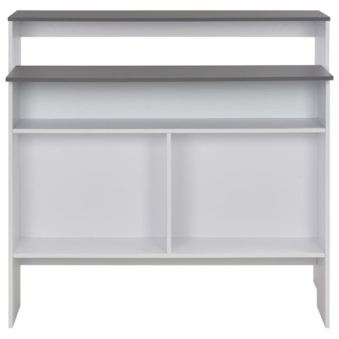 Stół barowy z 2 blatami, biało-szary, 130 x 40 x 120 cm Stół barowy z 2 blatami, biało-szary, 130 x 40 x 120 cm
