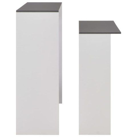 Stół barowy z 2 blatami, biało-szary, 130 x 40 x 120 cm Stół barowy z 2 blatami, biało-szary, 130 x 40 x 120 cm