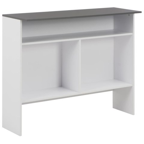 Stół barowy z 2 blatami, biało-szary, 130 x 40 x 120 cm Stół barowy z 2 blatami, biało-szary, 130 x 40 x 120 cm