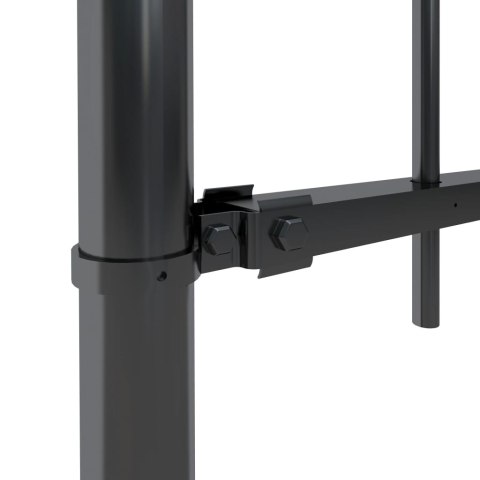 Ogrodzenie z prętów z grotami, stalowe, 15,3 x 1 m, czarne Ogrodzenie z prętów z grotami, stalowe, 15,3 x 1 m, czarne