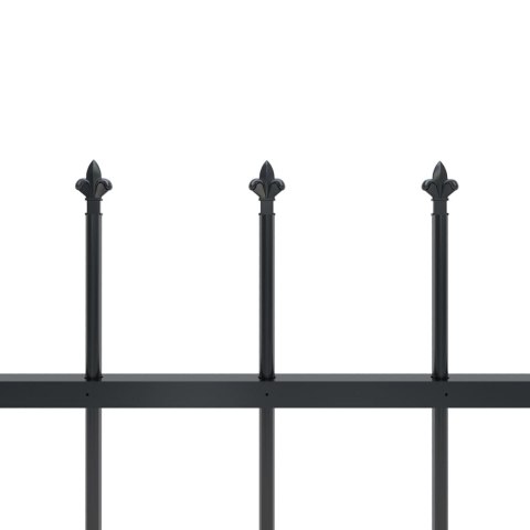 Ogrodzenie z prętów z grotami, stalowe, 15,3 x 1 m, czarne Ogrodzenie z prętów z grotami, stalowe, 15,3 x 1 m, czarne