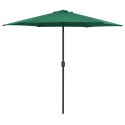 VidaXL Parasol ogrodowy na słupku aluminiowym, 270x246 cm, zielony