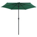 VidaXL Parasol ogrodowy na słupku aluminiowym, 270x246 cm, zielony