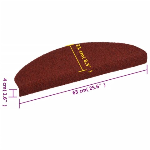 Samoprzylepne nakładki na schody, 10 szt., czerwone, 65x21x4 cm Samoprzylepne nakładki na schody, 10 szt., czerwone, 65x21x4 cm