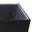 VidaXL Donica ogrodowa, czarna, 80x80x80 cm, rattan PE