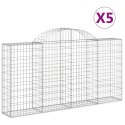 VidaXL Kosze gabionowe, 5 szt, 200x30x100/120 cm, galwanizowane żelazo