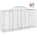 VidaXL Kosze gabionowe, 7 szt, 200x50x100/120 cm, galwanizowane żelazo