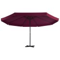 VidaXL Parasol ogrodowy na słupku aluminiowym, 500 cm, bordowy