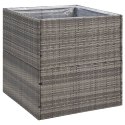 VidaXL Donica ogrodowa, szara, 80x80x80 cm, rattan PE