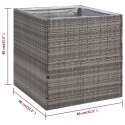 VidaXL Donica ogrodowa, szara, 80x80x80 cm, rattan PE