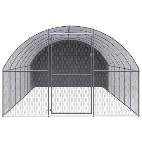 Klatka zewnętrzna dla kurcząt, 3x8x2 m, stal galwanizowana Klatka zewnętrzna dla kurcząt, 3x8x2 m, stal galwanizowana