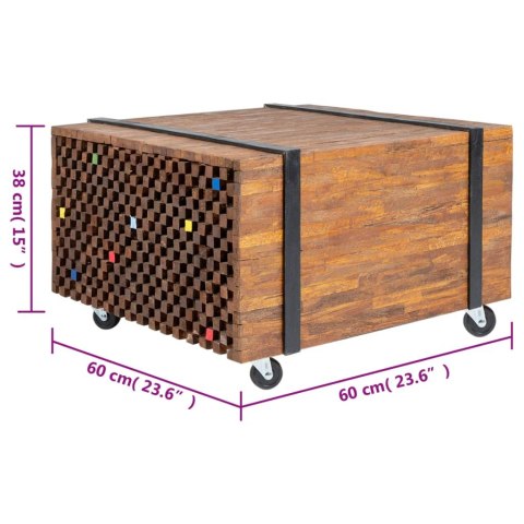Stolik boczny z drewna tekowego, 60 x 60 x 38 cm Stolik boczny z drewna tekowego, 60 x 60 x 38 cm