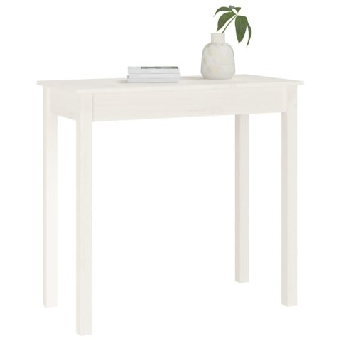 Stolik konsolowy, biały, 80x40x75 cm, lite drewno sosnowe Stolik konsolowy, biały, 80x40x75 cm, lite drewno sosnowe