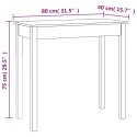 VidaXL Stolik konsolowy, biały, 80x40x75 cm, lite drewno sosnowe