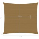 VidaXL Żagiel przeciwsłoneczny, 160 g/m², kolor taupe, 4x4 m, HDPE