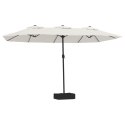 VidaXL Podwójny parasol ogrodowy z LED, piaskowa biel, 449x245 cm