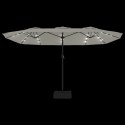 VidaXL Podwójny parasol ogrodowy z LED, piaskowa biel, 449x245 cm