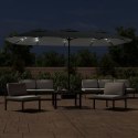 VidaXL Podwójny parasol ogrodowy z LED, antracytowy, 449x245 cm