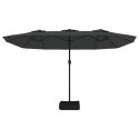 VidaXL Podwójny parasol ogrodowy z LED, antracytowy, 449x245 cm