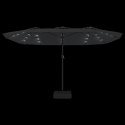 VidaXL Podwójny parasol ogrodowy z LED, antracytowy, 449x245 cm