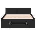 VidaXL Rama łóżka z szufladą, czarna, 90x190 cm