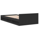VidaXL Rama łóżka z szufladą, czarna, 90x190 cm