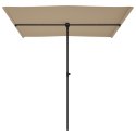 VidaXL Parasol ogrodowy na słupku aluminiowym, 2x1,5 m, taupe