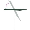 VidaXL Parasol ogrodowy na słupku aluminiowym, 2x1,5 m, zielony