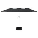 VidaXL Podwójny parasol ogrodowy z LED, czarny, 449x245 cm