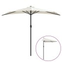 VidaXL Półparasol balkonowy na słupku z aluminium, 270x144cm, piaskowy