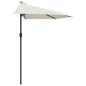 VidaXL Półparasol balkonowy na słupku z aluminium, 270x144cm, piaskowy