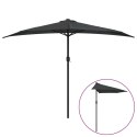 VidaXL Półparasol balkonowy na słupku z aluminium, 300x155cm, antracyt