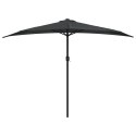 VidaXL Półparasol balkonowy na słupku z aluminium, 300x155cm, antracyt