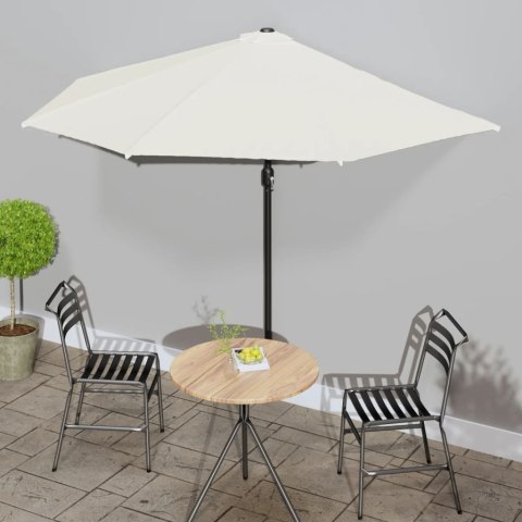 VidaXL Półparasol balkonowy na słupku z aluminium, 300x155cm, piaskowy