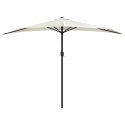 VidaXL Półparasol balkonowy na słupku z aluminium, 300x155cm, piaskowy