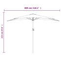 VidaXL Półparasol balkonowy na słupku z aluminium, 300x155cm, piaskowy