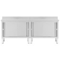  Stoły robocze, przesuwne drzwi 2 szt., 240x50x(95-97) cm, stal