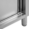 Stoły robocze, przesuwne drzwi 2 szt., 240x50x(95-97) cm, stal