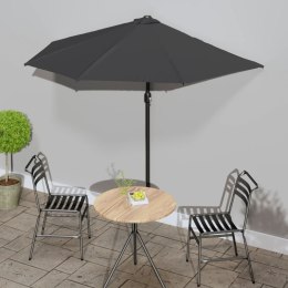 VidaXL Półparasol balkonowy na słupku z aluminium, 270x144cm, antracyt