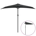 VidaXL Półparasol balkonowy na słupku z aluminium, 270x144cm, antracyt