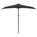 VidaXL Półparasol balkonowy na słupku z aluminium, 270x144cm, antracyt