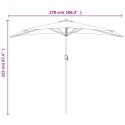 VidaXL Półparasol balkonowy na słupku z aluminium, 270x144cm, antracyt