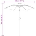 VidaXL Parasol, antracytowy, 200x224 cm, aluminium