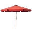 VidaXL Parasol ogrodowy na drewnianym słupku, 330 cm, terakota