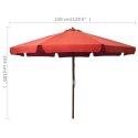 VidaXL Parasol ogrodowy na drewnianym słupku, 330 cm, terakota