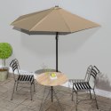 VidaXL Półparasol balkonowy na słupku z aluminium, 270x144 cm, taupe