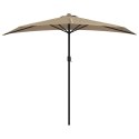 VidaXL Półparasol balkonowy na słupku z aluminium, 270x144 cm, taupe