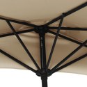 VidaXL Półparasol balkonowy na słupku z aluminium, 270x144 cm, taupe