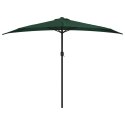 VidaXL Półparasol balkonowy na słupku z aluminium, 300x155 cm, zielony